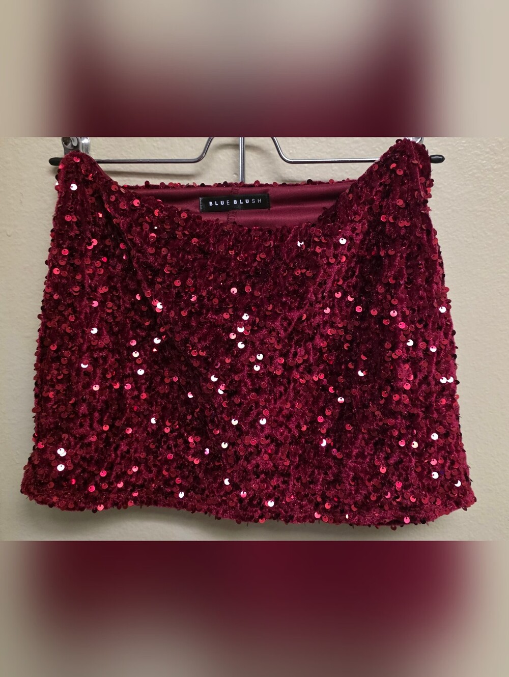 Blue Blush Women's Red Sequin Skort